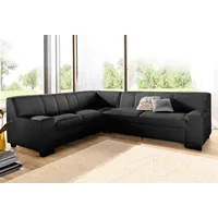 DOMO collection Ecksofa »Norma Top L-Form«, wahlweise mit Bettfunktion, schwarz