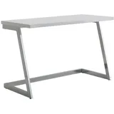 Wohnling Schreibtisch Weiß / Silber PC-Tisch mit Metallbeine,