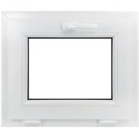 ECOPROF Kipp - Kellerfenster | Kunststoff Fenster | Gartenhaus Fenster | Maße: 40x40 cm (400x400 mm) | Farbe: Exterieur: Walnuss | Innen: Weiß | 70mm Profil