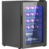 HOMCOM Weinkühlschrank 20 Flaschen 53L 5-18°C Kompressor Getränkekühlschrank mit Anti-UV Glastür, Flaschenkühlschrank mit LED-Leuchte, Kleiner Weinschrank mit Touch-Screen Schwarz   Aosom