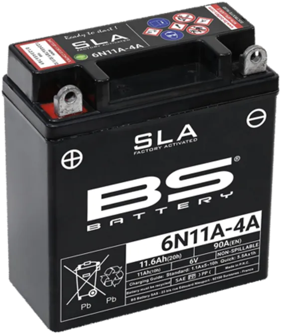 BS Battery Werkseitig aktivierte wartungsfreie SLA-Batterie - 6N11A-4A