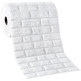 Agger 3D Wandpaneel 3D Wandpaneele Wandverkleidung Selbstklebend Tapeten Steinoptik, 300*50cm Wasserdicht Wandtapete Küchenrückwand weiß