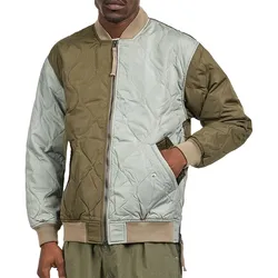 TAION Military Ma-1 Herren 800 FLP Daunen-Jacke mit Pattentaschen Stepp-Jacke im Bomberjacken-Stil Multi-Grün - M