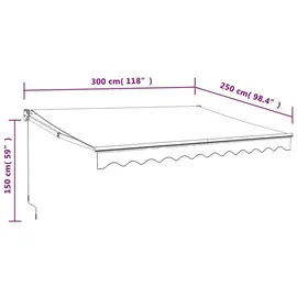 vidaXL Markise 400 cm gelb/weiß