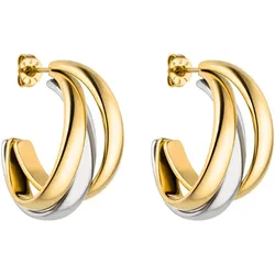 Paar Ohrstecker PURELEI "Schmuck Geschenk Cascade Ohrringe, 24081-Earring-Cascade-Bicolor", gold (edelstahlfarben, gelbgoldfarben), Ohrringe, Damen, Edelstahl
