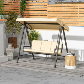 Outsunny Hollywoodschaukel Beige 3-Sitzer