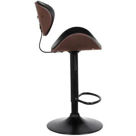 vente-unique Barhocker 2er-Set höhenverstellbar - Kunstleder und Metall - Nussbaumfarben & Schwarz - MONTENEGRO