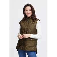 fransa FRLENNI VEST 1 Damen Steppweste Weste teilweise wattiert Stehkragen 100% Polyester regular fit, Größe:XL, Farbe:Dark Olive (190516) - XL