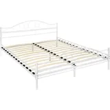 Tectake tectake® Metallbett, Weiß, Metall, Schlafzimmer, Betten, Metallbetten