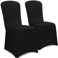 DETEX DETEX® Stuhlhussen 2er Set Schwarz Stretch Stuhlbezüge Stuhl