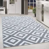HomebyHome Teppich Wohnzimmer 160x230 cm Grau und Weiss Moderne Skandinavisch Design - Esszimmer und Schlafzimmer Teppich Kurzflor Teppiche Extra Weich Pflegeleicht - Boho Ethno Carpet Living Room
