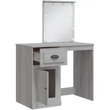 vidaXL Schminktisch mit LED-Leuchten Grau Sonoma 90x42x132,5 cm