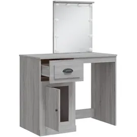 vidaXL Schminktisch mit LED-Leuchten Grau Sonoma 90x42x132,5 cm