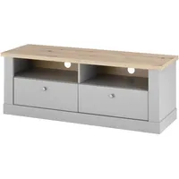 Furn.design TV-Lowboard grau Eiche Landhaus TV Unterteil 132 x