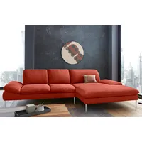 W.Schillig Ecksofa »enjoy&MORE«, mit Sitztiefenverstellung, Füße silber matt, Breite 340 cm rot