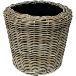 Pflanzkorb Sylter Korb Rattan 42x44cm 23 Liter Rund Natur Drypot Garten Terrasse Blumen