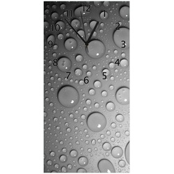 Wallario Wanduhr Wassertropfen in schwarz weiß (Glasuhr) 30 cm x 60 cm