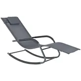 [en.casa] Caracena Schaukelliege 147 x 63 x 89 cm Dunkelgrau