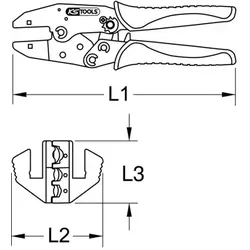 Crimpzange für isolierte Kabelschuhe, 220mm