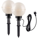 just light. Außenleuchte Kugel Stecklampe Kugelleuchte Fernbedienung Gartendeko Farbwechsel dimmbar, Kabel 5m, 2x RGB LED 8,5W 806Lm warmweiß, DxH 20x51 cm, 2er Set