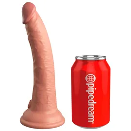 King Cock Elite Naturdildo „7“ Dual Density Silicone Cock“ mit extra starkem Saugfuß, hautfarben hell