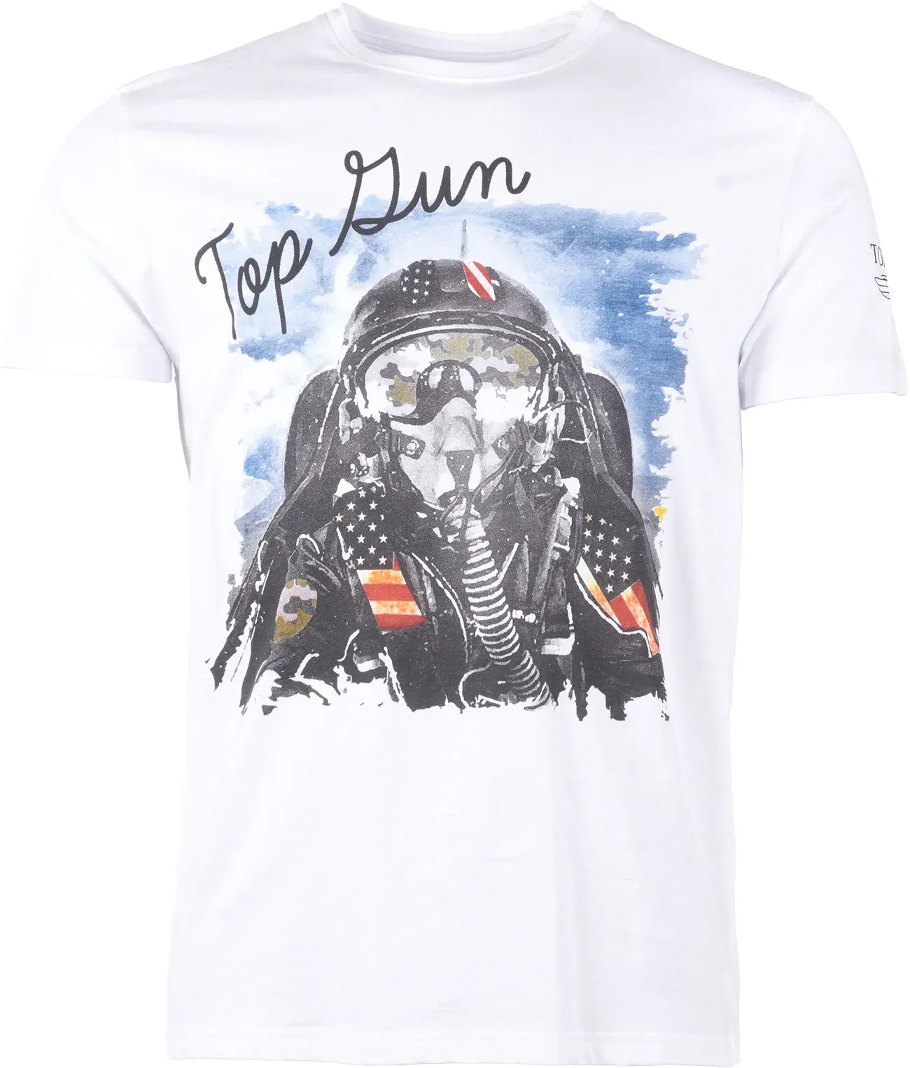 Top Gun Oxygen Mask, t-shirt - Blanc/Gris/Bleu - S