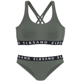 Elbsand Bustier-Bikini, mit kontrastfarbenen Schriftzügen, grün