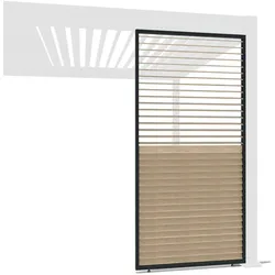 Weide Holzoptik Lamellenwand für Weide Pergola | drehbare Lamellen | aus Aluminium | anthrazit