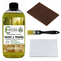 CONTURA Yachtöl Teaköl SET Holz Objektöl Holzöl Hartöl Pflegeöl farblos 250ml
