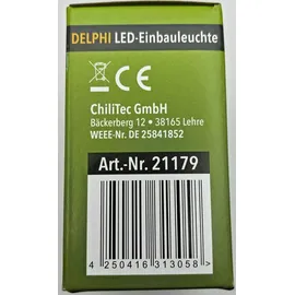 ChiliTec Delphi "COB" weiß 80x80mm, 3000k, warmweiß, 55 Lumen / Weiß