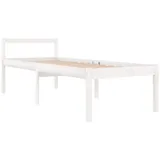 furnicato Bett Seniorenbett Weiß 90x200 cm Massivholz Kiefer (1-tlg) weiß