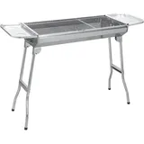 Sunjas Edelstahl Holzkohlegrill silber