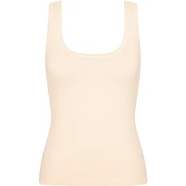 SLOGGI Unterhemd "GO", Damen, Gr. XL, 2, N-Gr, beige (fresh powder), Single Jersey, Obermaterial: 96% Baumwolle, 4% Elasthan, tiefer Rundhals, Unterhemden Unterhemd, zarte Spitzendetails, tiefer Rundhals-Ausschnitt, breite Träger, weich