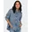 L/S FLOWER EMB blau M