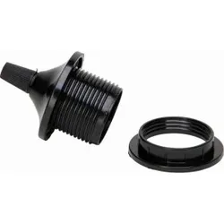 Kopp 214405042 Isolierstoff-Fassung, E27, mit Kappe, Farbe: schwarz - 3 Stück