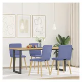 vidaXL Esszimmerstühle 4 Stk. Jeansblau Stoff