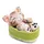 NICI 49747 - Sleeping Pets, Katze Bengal 12cm, schlafend im Körbchen (grün), Plüsch, GREEN