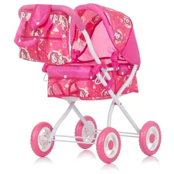 Chipolino Puppenwagen Emily Tasche, Sonnendach verstellbar, zusammenklappbar pink