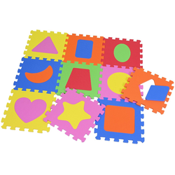 Knorrtoys® Puzzle Geo Formen, 10 Puzzleteile, Puzzlematte, Bodenpuzzle bunt