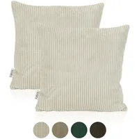 lycce 2er Set Kissenbezug aus trendigem Cordstoff (50 x 50 cm)