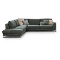 moebeloutlet.de Ecksofa Moebel Outlet.de Ecksofa – Modernes Ledersofa mit 2 Jahren Garantie grün