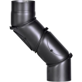 Kleining Firefix Universal Rohrbogen Ø130 0-90° 2 mm verstellbar schwarz matt 2 Reinigungsöffnungen