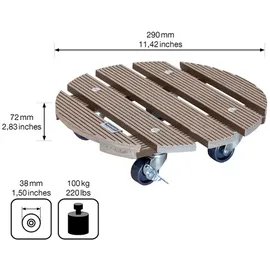 Wagner Pflanzenroller WPC Ø 29 x 7,5 cm taupe