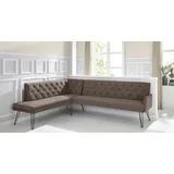 exxpo - sofa fashion Eckbank »Doppio, Chesterfield Optik, komfortabel und bequem, hohe Designfüße«, Frei im Raum stellbar