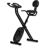 SportPlus I Heimtrainer I klappbar, S-Bike faltbar mit & ohne Rückenlehne, Pulsmesser, Trainingscomputer, Hometrainer zusammenklappbar, X-Bike fal... - Schwarz