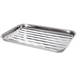 Universeller Edelstahl-Grillschale 34 x 24 cm für Holzkohle-, Gas- und Elektrogrills: ALL'GRILL