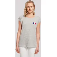 F4NT4STIC T-Shirt France Frankreich Flagge Fahne in grau meliert