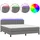 vidaXL Boxspringbett mit Matratze & LED Dunkelgrau 180x200 cm Stoff