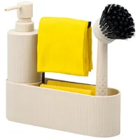 ELUNO Spülbecken Organizer 22 x 21 x 6,5 cm Beige/Weiß