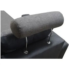 Fun Möbel Ecksofa Sofa NORA mit Schlaffunktion Beige / Braun Ottomane Links - Beige